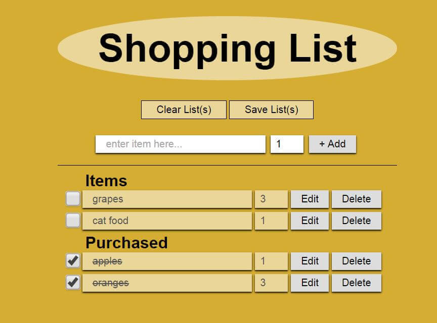 Shopping List App Image